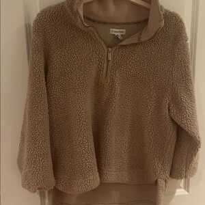 Calvin Klein Beige Sherpa Half-Zip Pullover